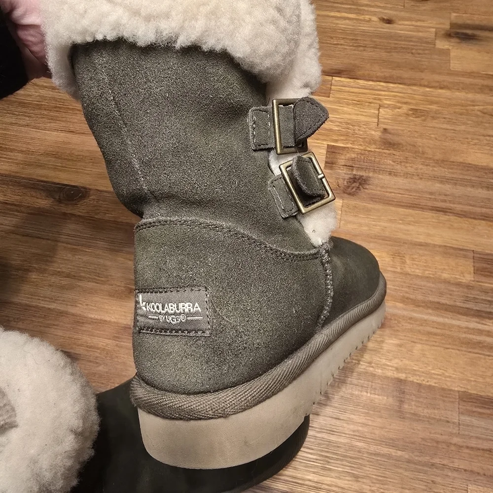 Koolaburra by UGG Victoria Buckle Boots in Olive Green - Size 8